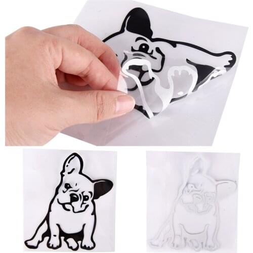 12cm*13cm Bulldog Dog Car Sticker PET Car Sticker And Decals Weatherproof Auto Styling Cartoon Car Stickers Car-styling
