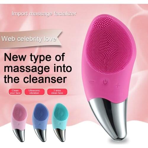 New Mini Electric Face Cleansing Brush Silicone Sonic Electric Facial Cleanser Deep Washing Face Massager Facial Cleansing Brush