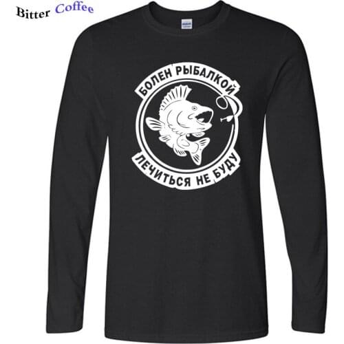 2019 New Fishing T Shirt Men Streetwear Casual Long Sleeve Round Neck Cotton T-Shirt Autumn Mens Tees Plus Size