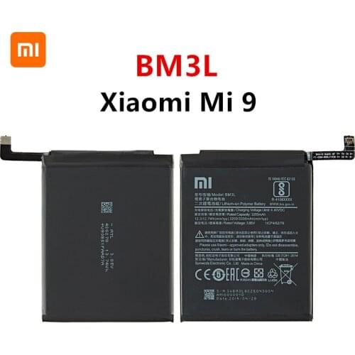 Xiao mi 100% Orginal BM3L 3300mAh Battery For Xiaomi 9 Mi9 M9 Mi 9 BM3L High Quality Phone Replacement Batteries