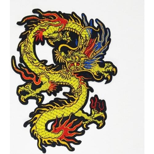 Peacock Dragon Patches Clothing Coat Fabric Appliques Embroidery Stickers DIY Apparel Decals Sewing Animal Clothes Decor