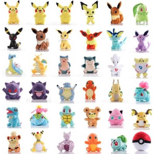 40 Styles TAKARA TOMY Pokemon Plush Toys Doll Pikachu Snorlax Blastoise Dragonite Squirtle Plush Stuffed Toy for Children Gifts