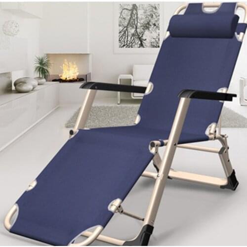 Leisure Portable Folding Chair Home Office Fishing Chair Metal Modern Beach Chair Nap Bed Simple Sofa Chair Office Nap Bed