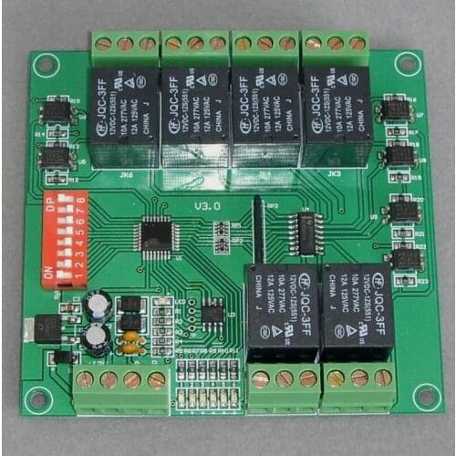 Relay Pure Switch Output Module RS485 Decoder Controllable Six Groups of Relays Switch Volume Decoder