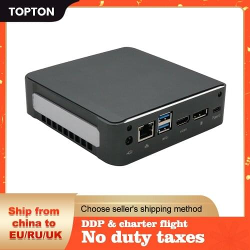 TOPTON Mini PC Windows 10 Intel i7-10510U I5-10210U 2*DDR4 M.2 Nuc Ultra Compact PC Barebone mini computer Type-C 4K 60Hz