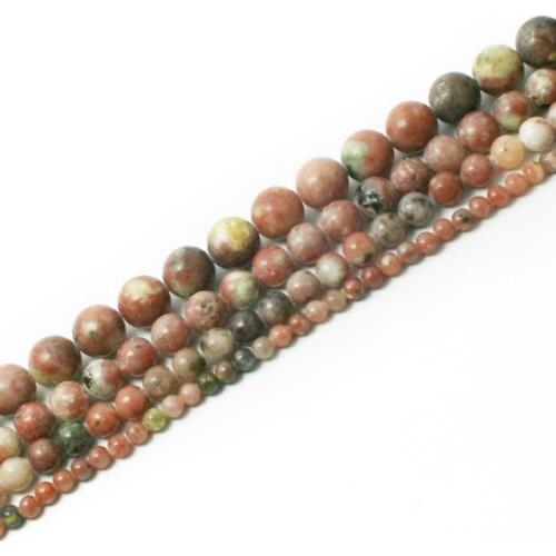 On Sale! New Fashion 4MM 6MM 8MM 10MM Natural Red Pink Round Ball Stone Beads For DIY Bracelet Necklace Charms Jewelry BTB756