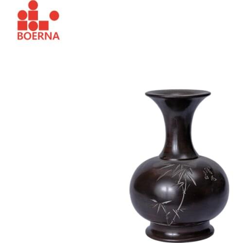 BOERNA Chinese Style Vase for Table Decoration Nixing Tao Handmade Small Vase Home Decor with Impressionistic Style Carved