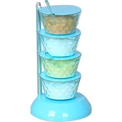 Vertical Transparent Rotating Spice Box Kitchen Seasoning Set Household Salt Shaker Sauce Chili Pot Seasoning Bottle Set