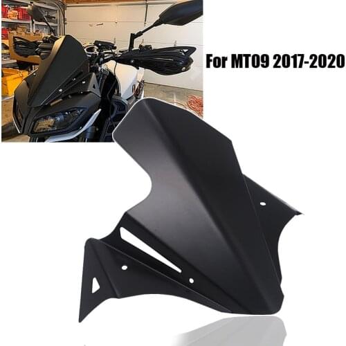 MT 09 Motorcycle Black Wind Deflector Windscreen Windshield For Yamaha MT09 MT-09 2017 2018 2019 2020 CNC Aluminum Wind Screen