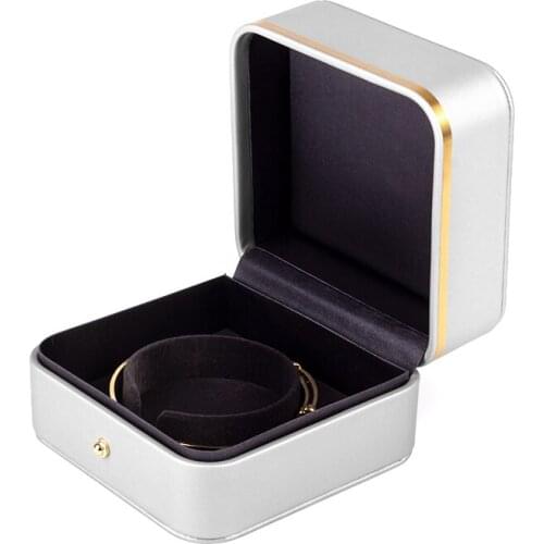 High Quality Gray Bracelet Jewerly Storage Gift Box With Gold Edged Luxury Female Valentines Day Ring Necklace Display Case