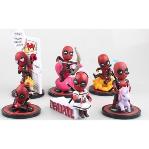 Funny Marvel Deadpool Cute Edition Cupid Unicorn Maid Daydream Figure Model Toys for Children 9cm