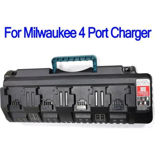 For Milwaukee Newest Charger 14.4V 18V Li-ion Charger Rapid Optimum 4-Port 3A Charging Current Replacement Battery Charger