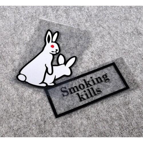 1PCS Car Styling Vinyl Sticker Fashion Smoking Kills Rabbit Auto Oil Tank Door Tail Window Decals