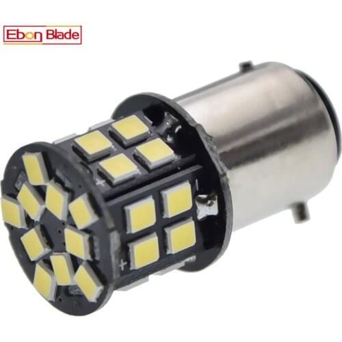 1Pc White LED Bulb Motorcycle Motorbike Headlight 6V 12V DC BAX15D 30SMD Moped Scooter ATV UTV Car Auto Tail Lamp Aluminum Light