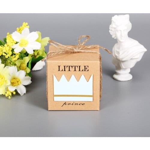 10Pcs Cute Little Kraft Paper Candy Box Baby Shower Gifts For Guests Birthday Party Babyshower Boy Girl Gift Bag Party Supplies