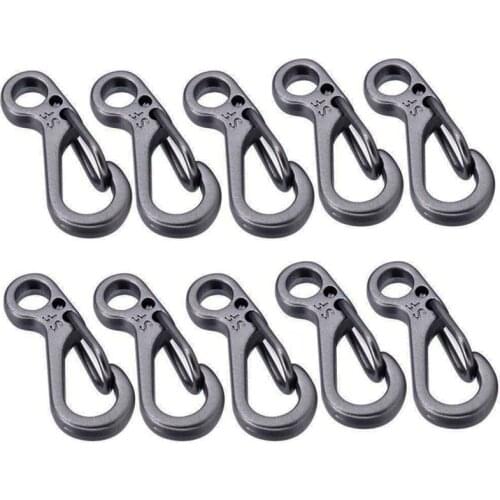 10PCS/Mini Spring Backpack Clasps Climbing Carabiners EDC Keychain Camping Bottle Hooks Survival Gear - Grey