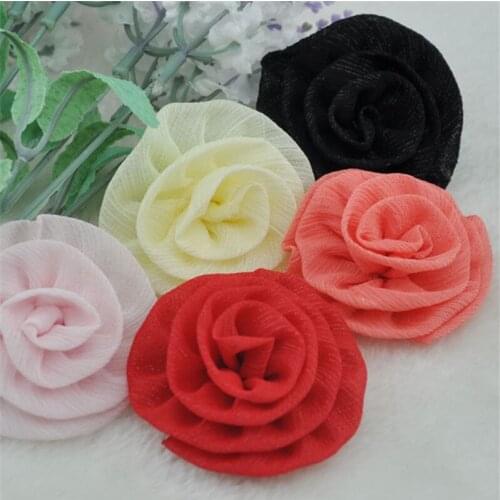 10pcs Upick Organza Ribbon Flower Rose Wedding Sewing Appliques Crafts B204