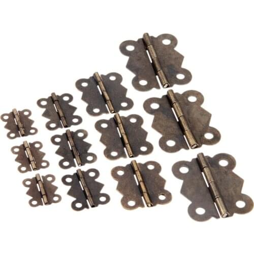 10Pcs Cabinet Furniture Hinges Jewelry Wooden Boxes 4 Hole Butterfly Vintage Hinge Furniture Fittings For Door Cabinets