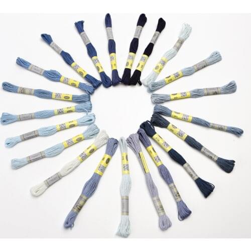 Purple Blue Colors High Sheen 100% cotton floss embroidery thread for Cross stitch 8 meters skein 6 strands DMC Chart Column 7