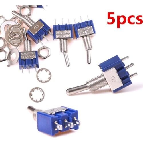 5Pcs 3Pins AC 125V 6A ON/OFF/ON 3 Position SPDT Toggle Switches 33.5mm