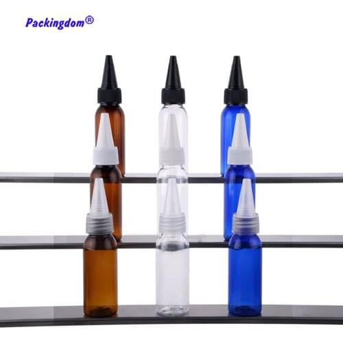 50pcs Empty Spun Bottle Plastic Small Needle Tip Squeeze Bottles Lotion E-liquid Tube Inverted Beak Cosmetic Containers 30ml