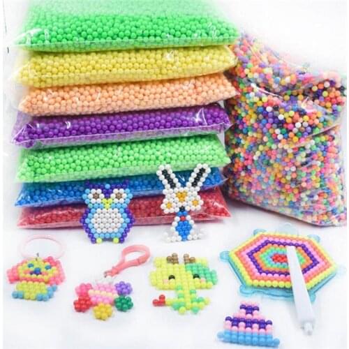 500pcs /bag Water Spray Magic Beads Kids Toys Supplement 3D Aqua Puzzle Educational Toys for Children