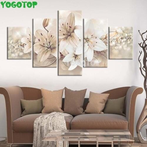 Abstract Lily Flower diamond painting 5 panel diamond embroidery Diy Full drill 5d diy mosaic puzzle cross stitch set,ML1501