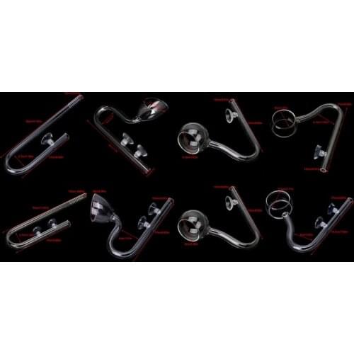 Aquarium Planted Glass Outflow Inflow Lily Pipe 13mm/17mm Tube With Suction Cup AXYC