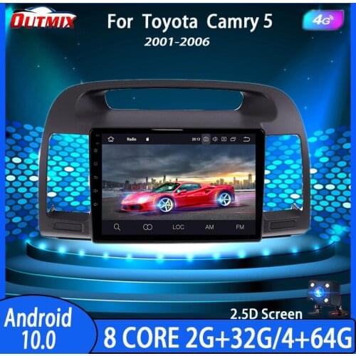 Android 10.0 GPS Navigation Radio DVD Player for Toyota Camry 5 2001-2006 Video Player Stereo Headuint free Built in Carplay dsp