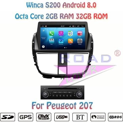 Winca S200 Android 9.0 Car DVD Player Video For Peugeot 207 Stereo GPS Navigation Automagnitol Double Din Octa Core Multimedia