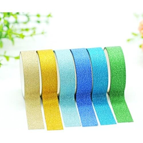 1Roll 3M Colorful Glitter Powder Tape 15mm Width Gold Flash Sticker Decoration for DIY