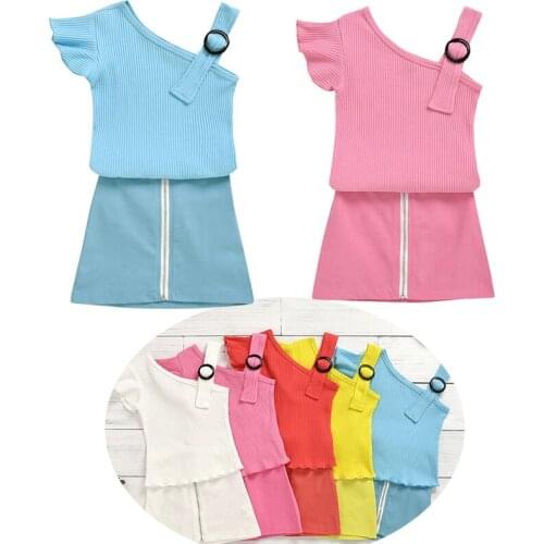 Infant Children Clothes Summer Kids Girls Clothes T-Shirt+Tutu Skirt 2pcs Baby Girls Sport Suit Toddler Girls Clothing Sets