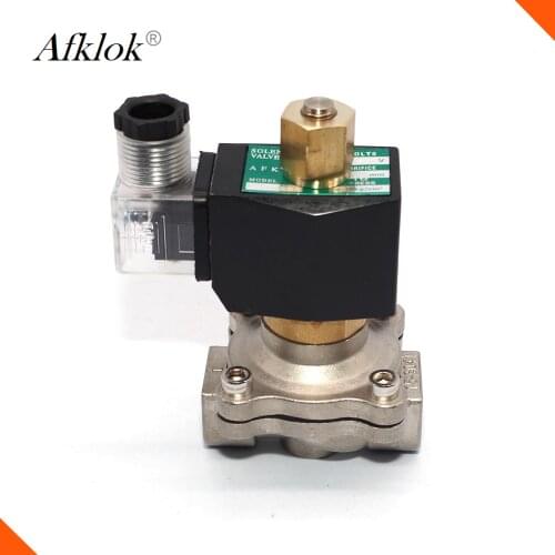SS 2W-25BK 25mm Normally Open 12v Electric 1 inch Solenoid Valve High Temperature 150 degree For water oil gas