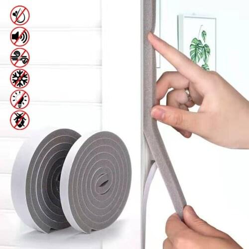 2M/4M Self-Adhesive Sponge Foam Insulation Tape Door Window Sealing Strip Weather Stripping Soundproof Windproof Dustproof Seal