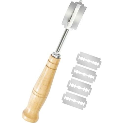Bread Lame Slashing Tool Wood Handle Dough Bread Knife Baking Pastry Cutter Pizza Scoring Baking Slicer Slasher Tool