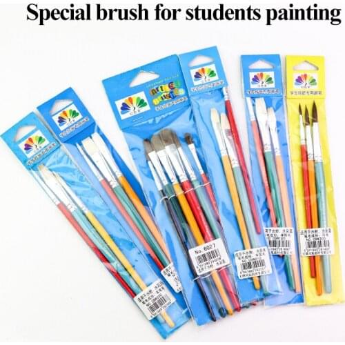 Phoenix Students Painting Brushes 3/6pcs Horse/Wolf/Sheep Hair Soft/Elastic Brush Watercolor/Gouache/Acrylic/Oil Painting Brush