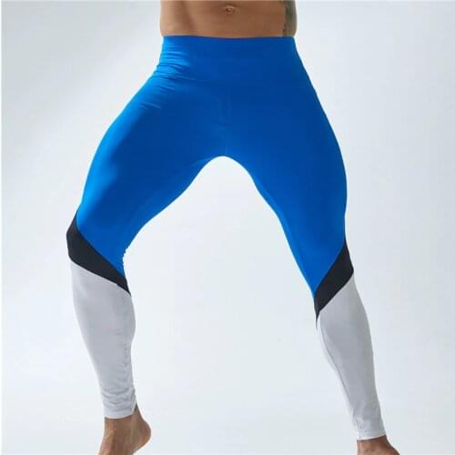 Compression Pants Mens Leggings Men Patchwork Gym Fitness Sports Legging Man Running Pants Basketball Training Tights
