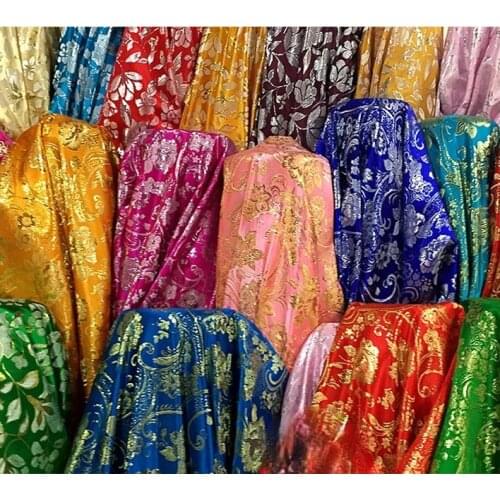 Woven gold cloth cheongsam costume kimono advanced cos clothes Metallic Damask Fabric Wide 1.5 meters