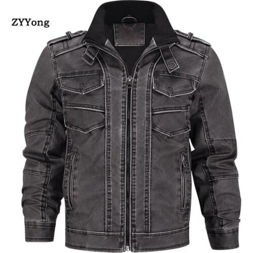 Leather Jacket Men 2020 Fall Winter New Casual Motorcycle Jackets Male Fashion PU Coat Mens Brand Clothing