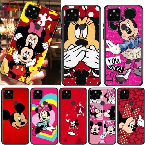 Red Mickey mouse Shockproof Cover for Google Pixel 5 5A 4 4A XL 5G Black Phone Case Shell Soft Fundas Coque Capa