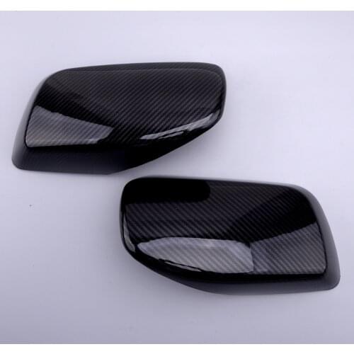 1 Pair Carbon Fiber Style Door Wing Side Rearview Mirror Cover Cap 51167078359 51167078360 Fit For BMW E60 E61 E63 E64 2003-2008