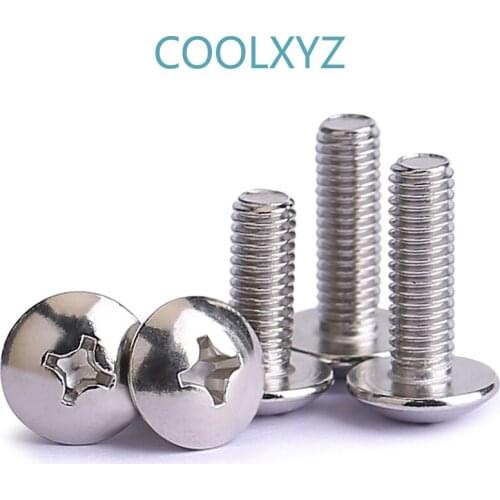 M3m4m5m6 nickel plated color zinc black zinc cross large flat head screw TM half round head umbrella head screw 20Pcs