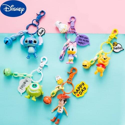 Cute Keychain Disney Stitch,Winnie The Pooh,Toy Story,Monsters Company,daisy,Minnie Cartoon Anime Doll Key Chain Pendant Keyring