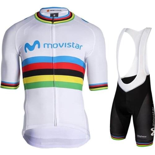 Movistar 2021 Men Short Sleeve Cycling Jersey Set Summer Cycling Clothing MTB Maillot Ropa Ciclismo Sportswear Blue Bicycle Suit