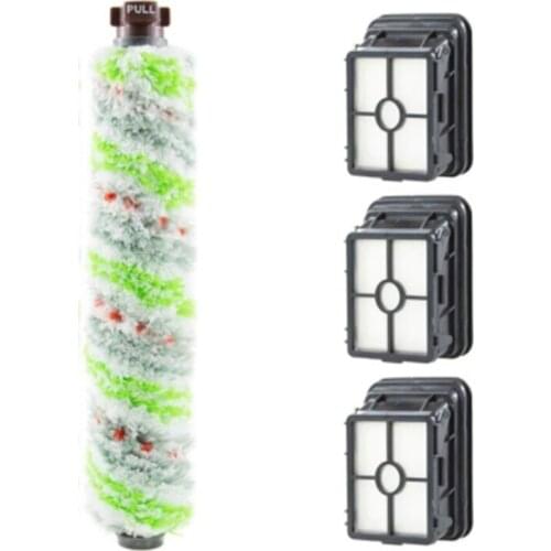 Multi Surface Pet Brush Roll 2306 and 3 Pack 1866 Vacuum Filter Compatible for Bissell Crosswave 1785 2306 2551 Wet Dry