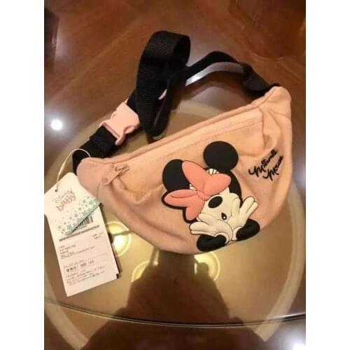 Disney canves carton girl boy messenger bag Mickey mouse chest bag Minnie coin bag belt bag shopping