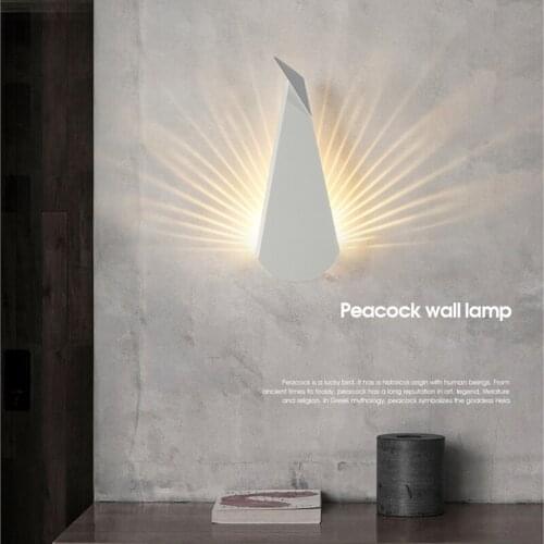 Nordic peacock wall lamp simple creative living room background lighting decoration wall corridor lamp atmosphere lamp bedroom b