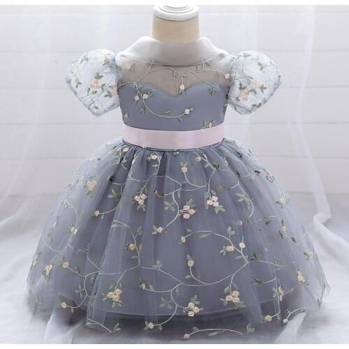 2021 summer new one-year-old baby girl birthday dress jacket hollow western flower girl princess skirt fluffy yarn wedding