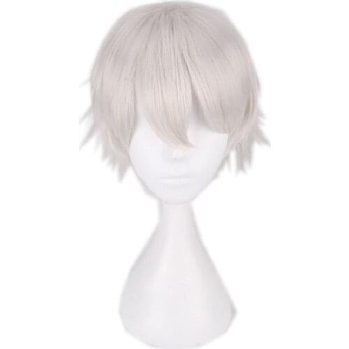 30CM 12'' silver white short Wig Heat Resistant Synthetic Hair Halloween Costume Carnival party cosplay Wigs