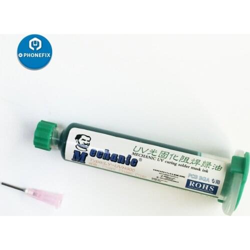 Mechanic 10ml Green UV Solder Paste Flux BGA Soldering Mask PCB Paint Prevent corrosive arcing PCB UV Photosensitive Inks